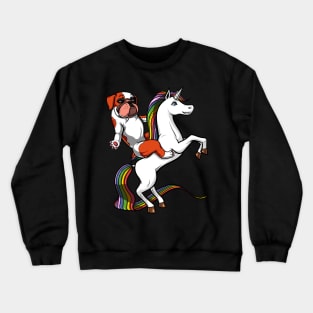 English Bulldog Riding Unicorn Crewneck Sweatshirt